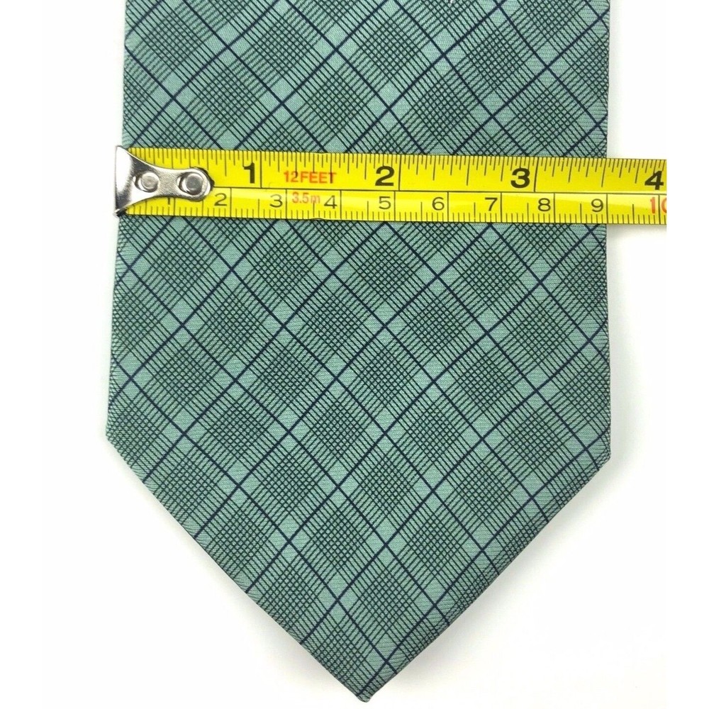 Brooks Brothers Men's 100% Silk Green Black Striped Plaid Necktie Tie NWT NEW - Picture 8 of 9